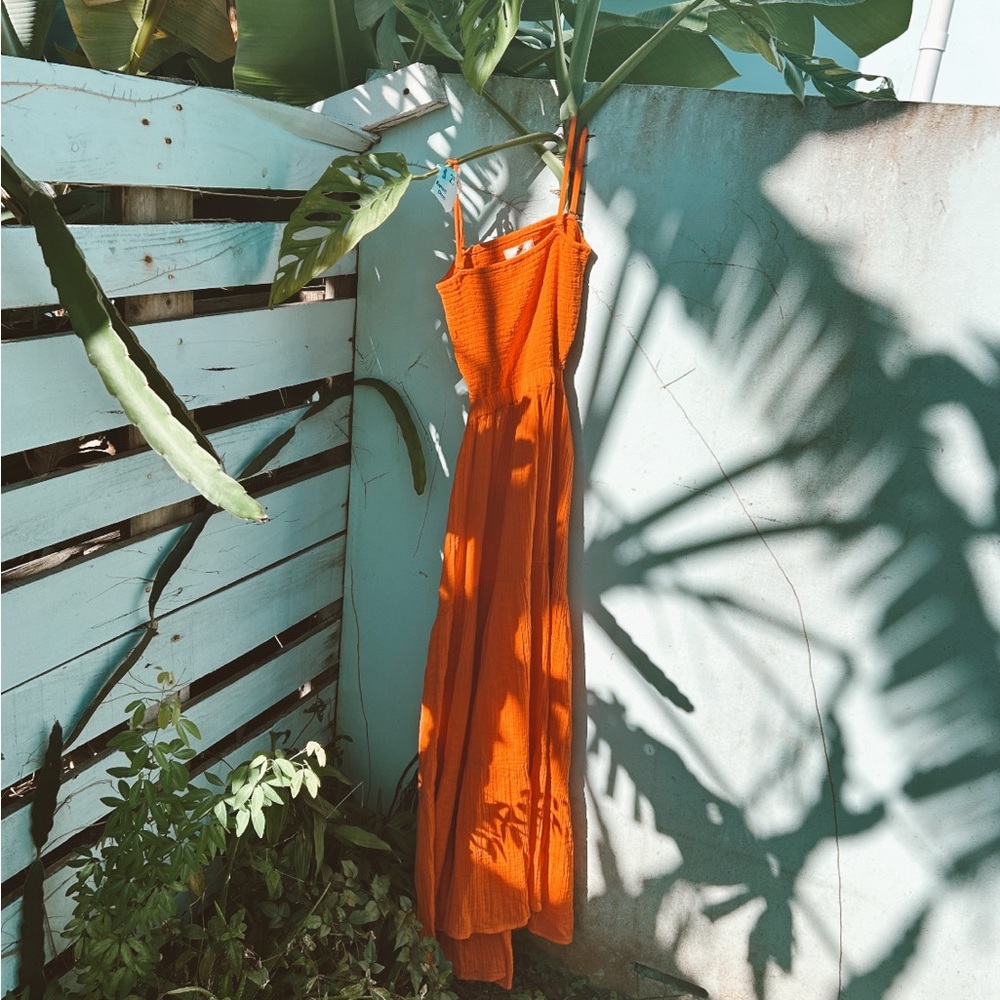 Vibrant Orange Maxi Dress